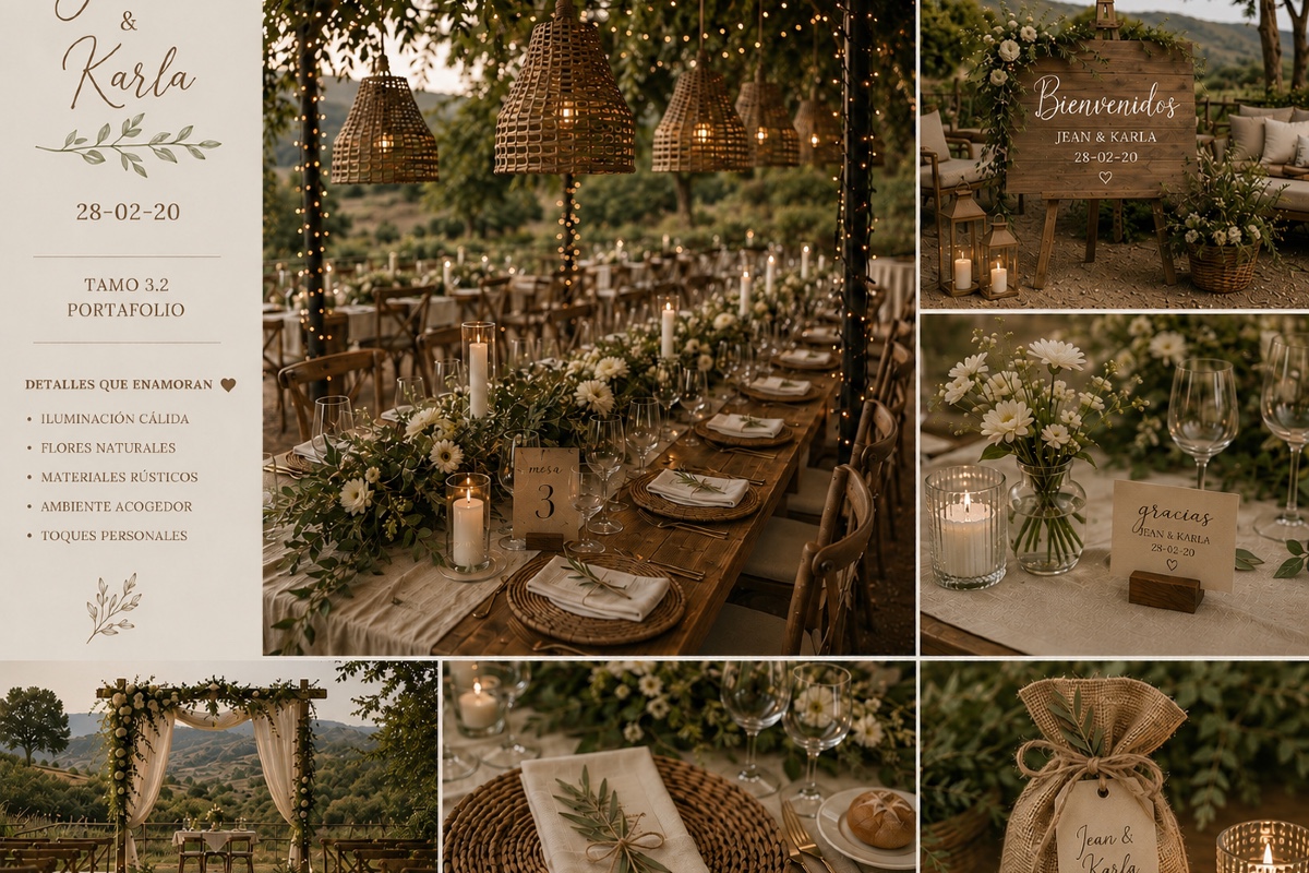 Boda rústica y elegante